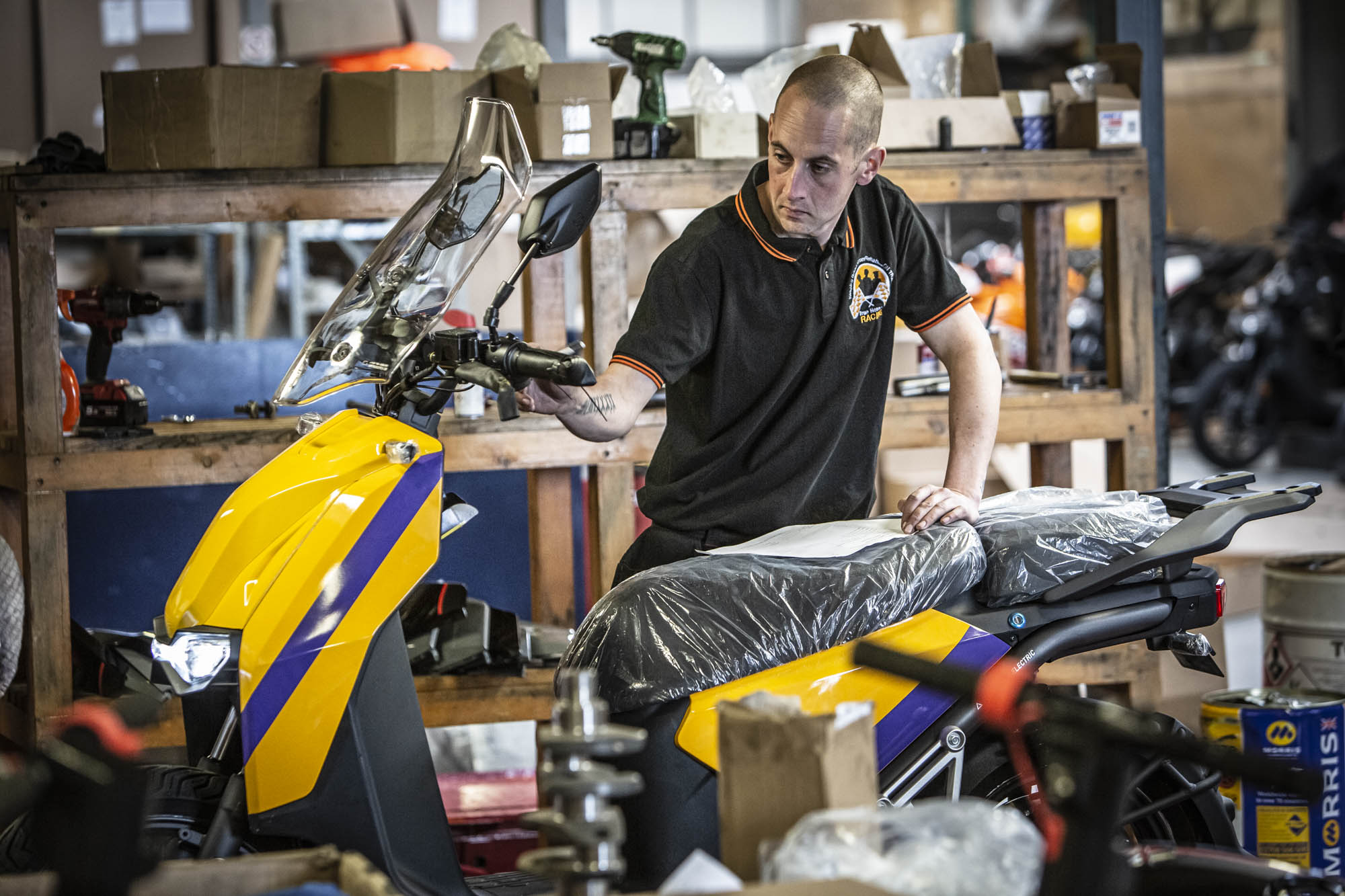 Super Soco CPx Getir Delivery scooters being maintained by GreenMo UK